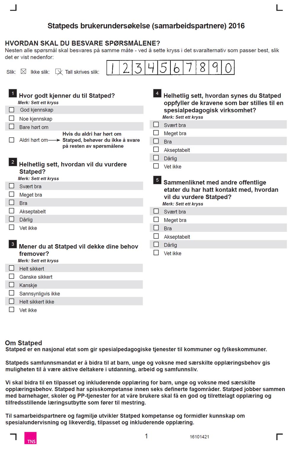 Vedlegg: Spørreskjema