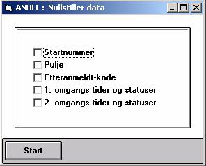 7.7 NULLSTILLE DELTAGERDATA (TIDER ETC.