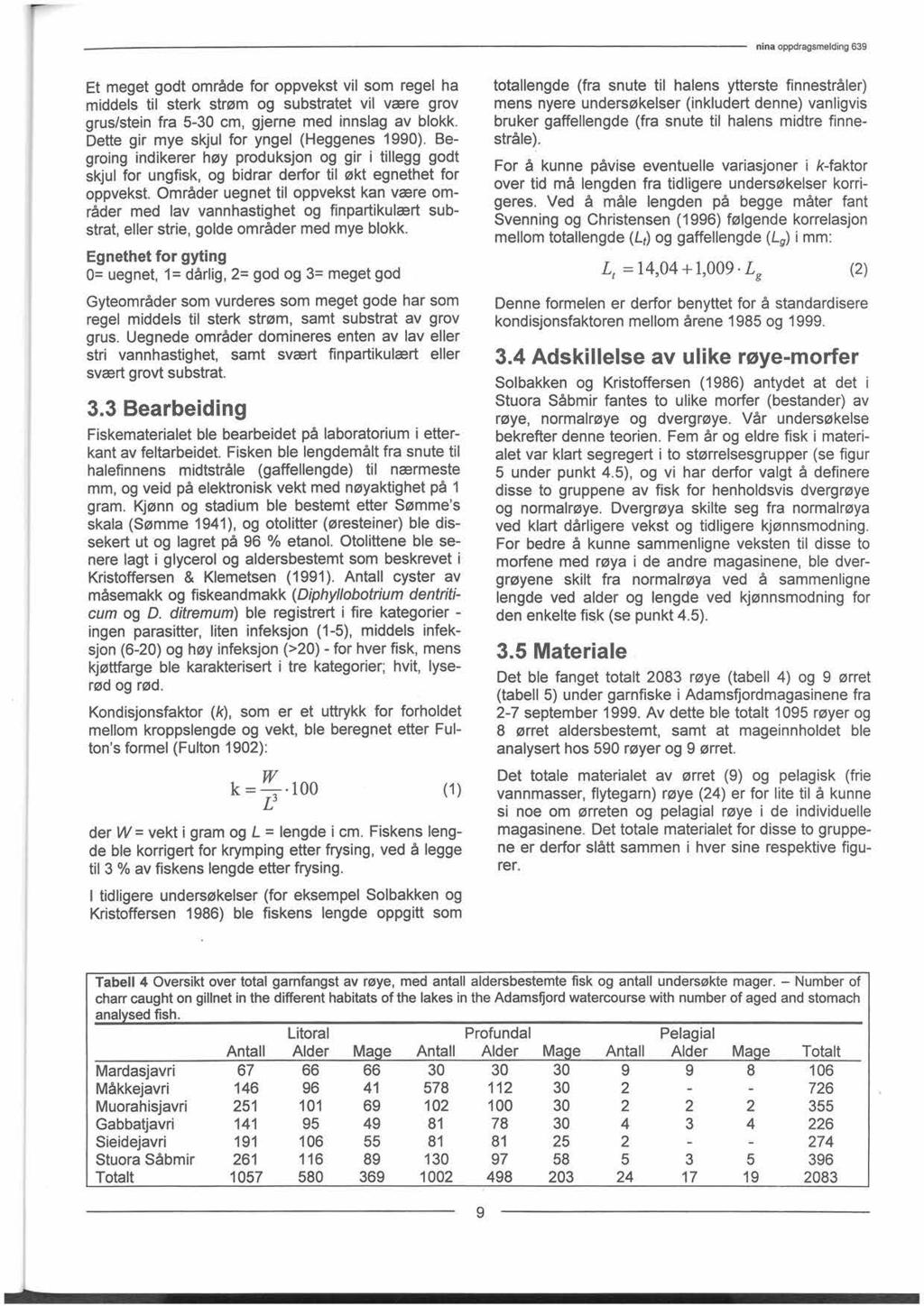 Et meget godt område for oppvekst vil som regel ha middels til sterk strøm og substratet vil være grov grus/stein fra - cm, gjerne med innslag av blokk. Dette gir mye skjul for yngel (Heggenes 199).