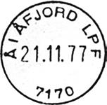 ? ÅFJORD 1 Innsendt?? Registrert brukt fra 1-11-80 EA til 3-8-99 IWR Stempel nr. 22 Type: I25N Utsendt?? ÅFJORD 2 Innsendt?? Registrert brukt fra 25.