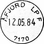 Stempel nr. 29 Type: I22N Utsendt?? ÅFJORD 6 Innsendt?