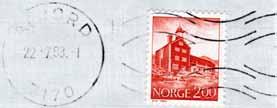 Stempel nr. D1 Type: DN Utsendt?? POSTVERKET Litra M Å I ÅFJORD Innsendt?