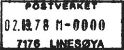 Stempel nr. 12 Type: I24N Utsendt?? LINESØYA 1 Innsendt?? ÅFJORD Registrert brukt fra 25.01.