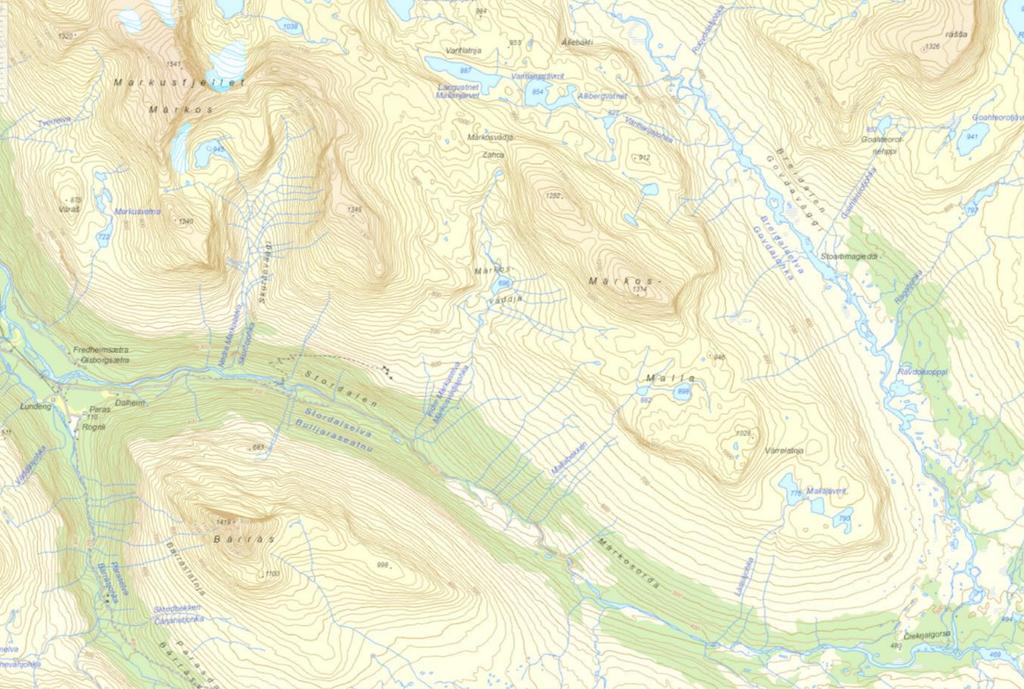 Vedlegg 3 Kart med markering av lokaliteter i Breidalselva og Stordalselva som har blitt fiska med elektrisk fiskeapparat.