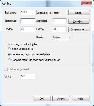 14... Kapittel 3 17.02.13 Bjelkelag I-bjelker DDS-CAD Konstruksjon innføring i versjon 7 Bjelkelaget ser nå slik ut: [OK] Det skal tegnes inn en mindre utsparing for pipe i øverste del av planen.