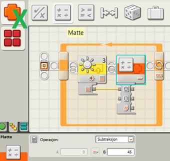 Matematikkblokker Matematikkblokken trenger to verdier. Verdiene mates inn på A og B til venstre på matteblokken.