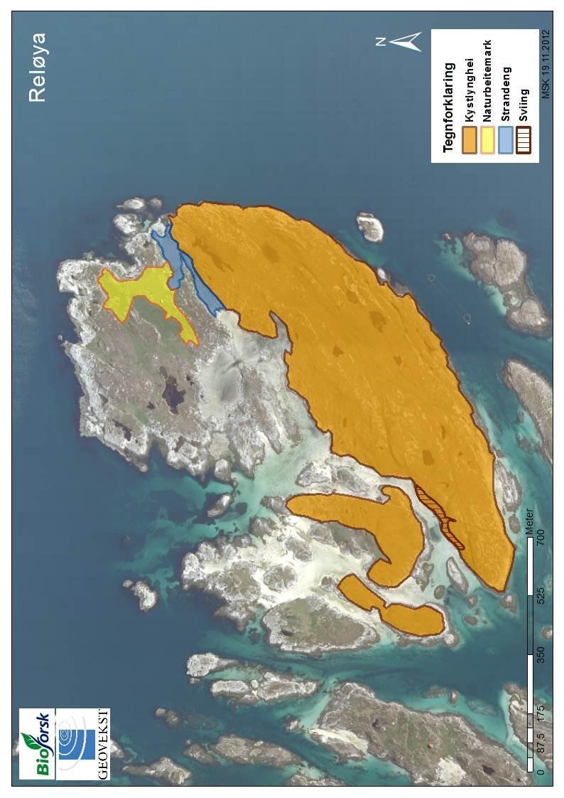 VEDLEGG 1 - Ortofoto/kart Figur 1. Oversikt over de ulike naturtypene beskrevet i skjøtselsplanen.