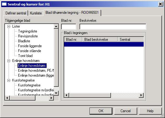 94 Automasjon DDS-CAD 9 FP 3) Velg fanen Blad tilhørende modell øverst i dialogen for å sette inn blad.