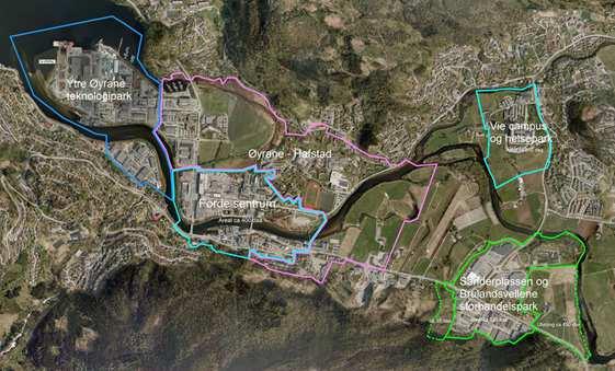 Desse områda skil seg ut og seier klårt kva funksjonar og aktivitetar som er på staden, og korleis desse skal utviklast vidare.