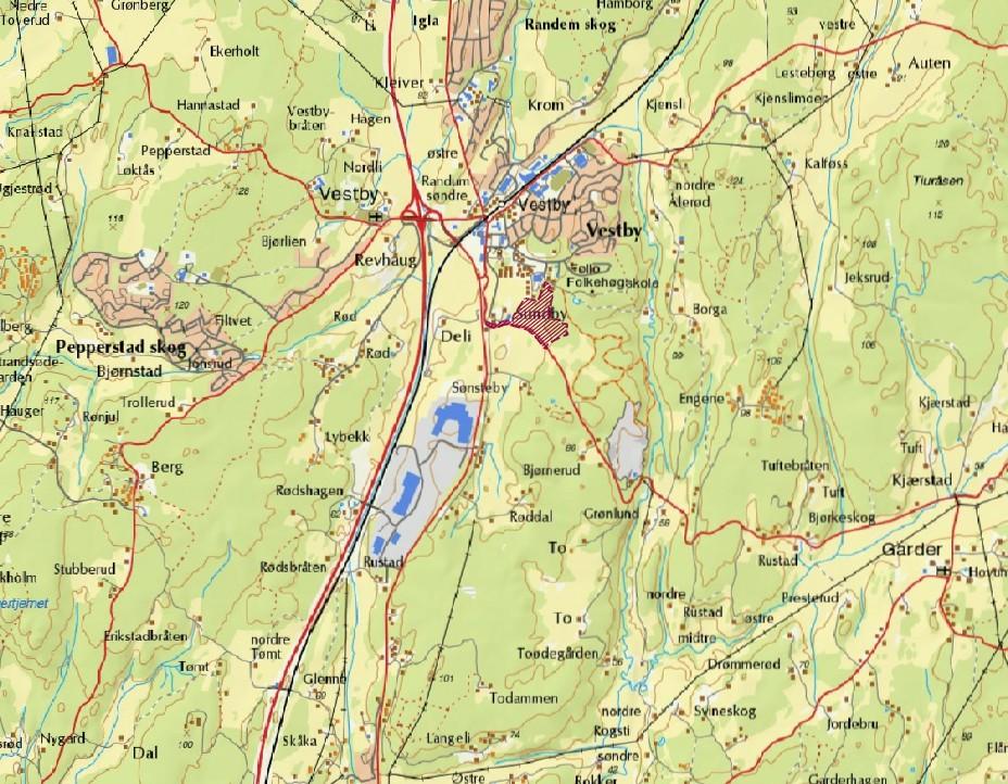 5 Områdebeskrivelse 5.1 Beliggenhet Planområdet for Sole Skog skole og idrettsanlegg ligger i Vestby kommune i Akershus. Vestby er den sydligste av kommunene i Follo, og hadde 13414 innbyggere pr 01.