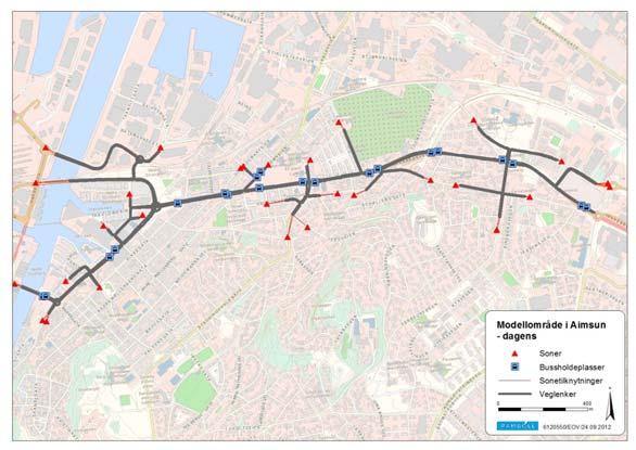 KODET VEGNETT 2012 11 TRAFIKKBELASTNING 2012 (ÅDT) Beregnet trafikk (CONTRAM, 2009) Morgen (0700 0900) Ettermiddag (1500 1700) 0700-0730 0730-0800 0800-0830 0830-0900