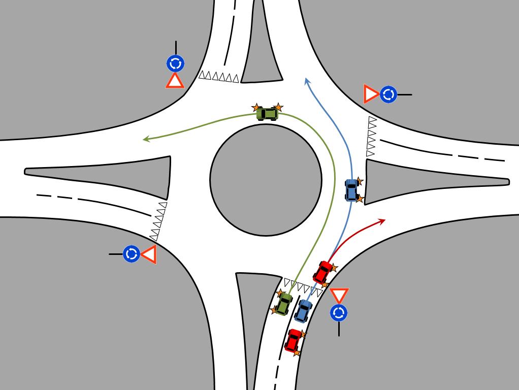 Trinn 3 - Trafikal del Trafikkreglane 7 Vikeplikt: Køyrande har vikeplikt for køyretøy frå høgre. Dette gjeld og når ein svingar til venstre og får køyretøy på si høgre side.