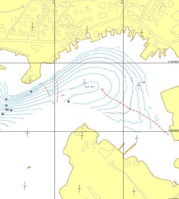 Side: 12 Bangarvågen er 40 cm/s. Dette gir en d50 på 1,3 mm avlest fra Hjulstrømsdiagram og en anbefalt d50 på 2 mm med en tykkelse på 10 cm som erosjonsbeskyttende lag. 3.2.2 Oppsummering av lag for erosjonsbeskyttelse i Bangarvågen Figur 7 viser plasseringen av de ulike områdene som er vurdert.