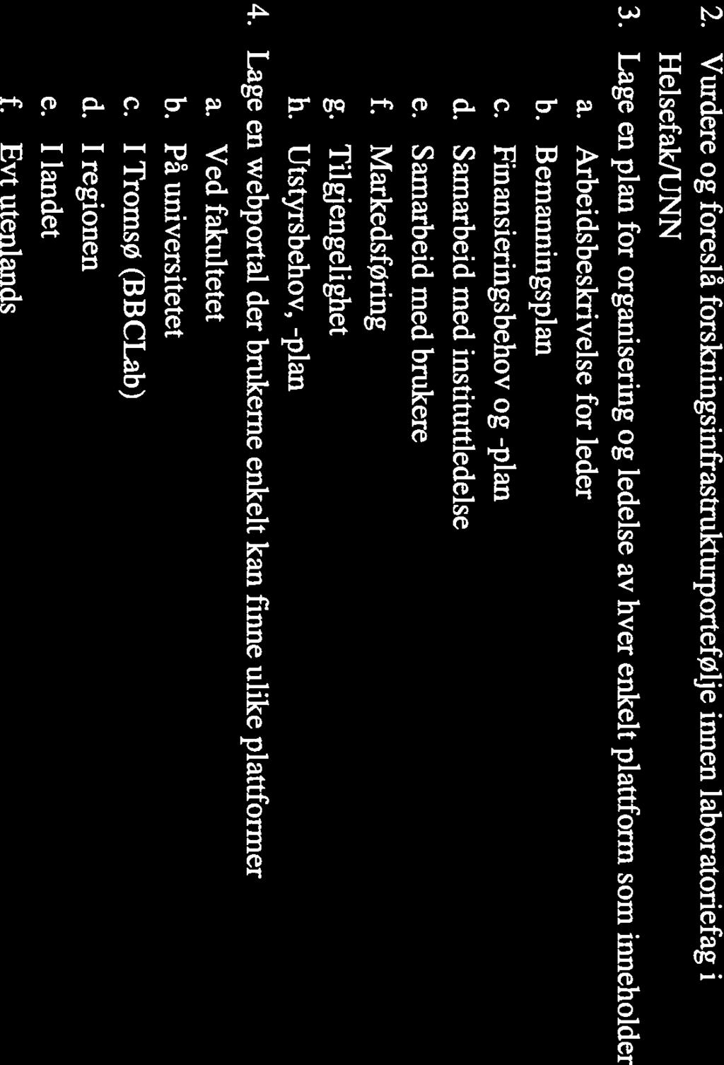 Lage en webportal der brukeme enkelt kan finne ulike plattformer a. Ved fakultetet b. Pa universitetet c. I TromsØ (BBCLab) d. I regionen e. I landet f.