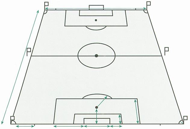 MÅL I METER Bredde: max. 90 m, min. 45 m LENGDE: max. 120 m, min. 90 m Radius: 9.15 m 11 m 9.15 m 5.5 m 16.5 m 1 m RADIUS 9.15 m 16.5 m 7.32 m 5.