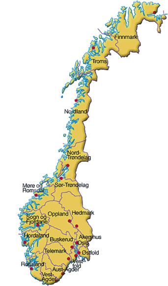 5 regional case studies/oil spill sites in Final survey Case North: Tromsø Case Mid: