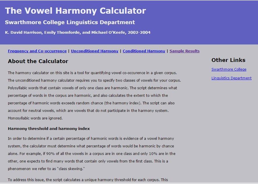 Vowel Harmony Calculator Et dataprogram som analyserer nivået av