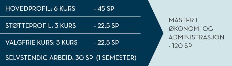 Studieplan MØA Fordypning = hovedprofil + selvstendig arbeid (masterutredning) - Selvstendige arbeid må være innenfor hovedprofil; - Selvstendig