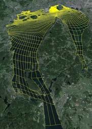 3. Spredningsscenarier Indre Oslofjord er delt inn i beregningsceller. I horisontalplanet er disse av variabel størrelse, Figur 8. I Lysakerfjorden kan sidelengdene være ned mot 30 meter.