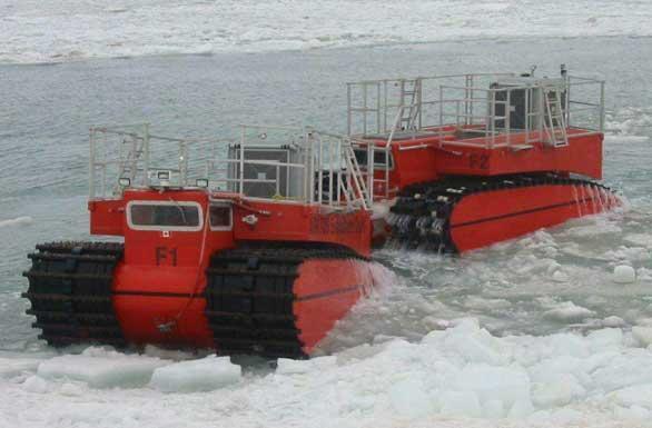 Bilde 4 Beltegående spesialfarkost for bruk som evakueringsmiddel offshore. Foto: Arktos Developments Ltd. En rekke andre løsninger er presentert i Barents 2020 arbeidet.(dnv, 2012).