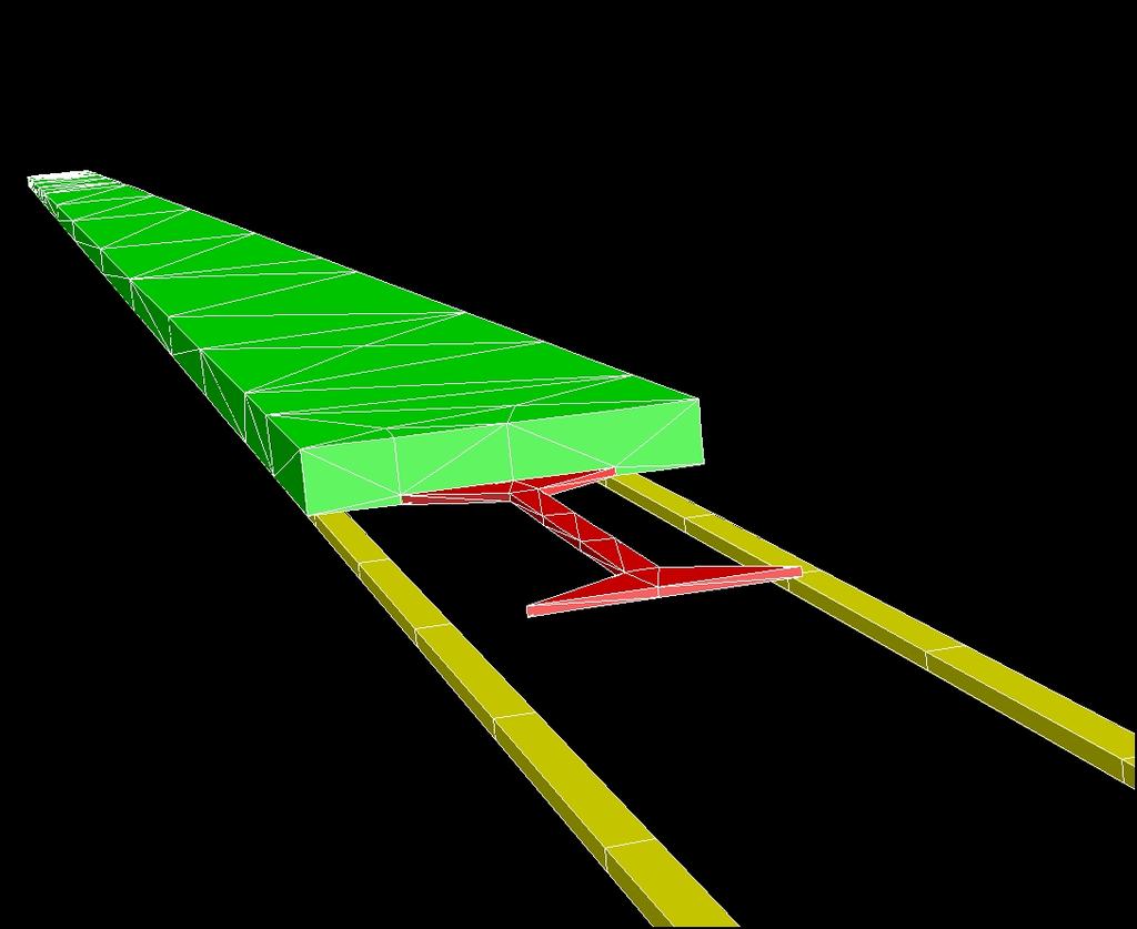 Meshed model Mirror meshed by tetrahedrons 23 µm, 3 µm Electrodes