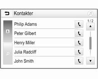 Etter at det er opprettet forbindelse mellom mobiltelefonen og infotainmentsystemet, sendes mobiltelefoninformasjonen til infotainmentsystemet.