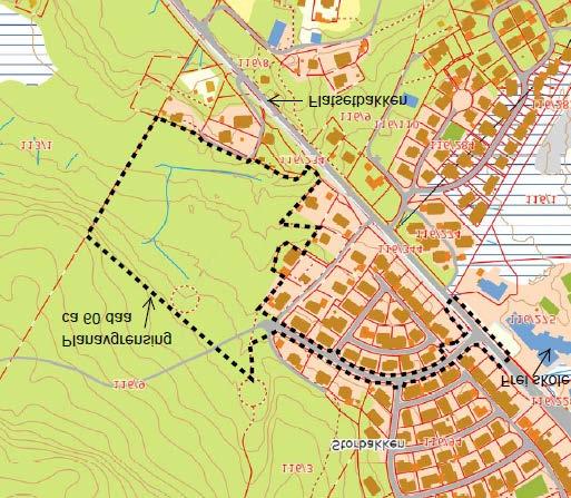 Planområdet er i utgangspunktet avgrenset av området som i kommuneplanen er avsatt som framtidig boligområde.