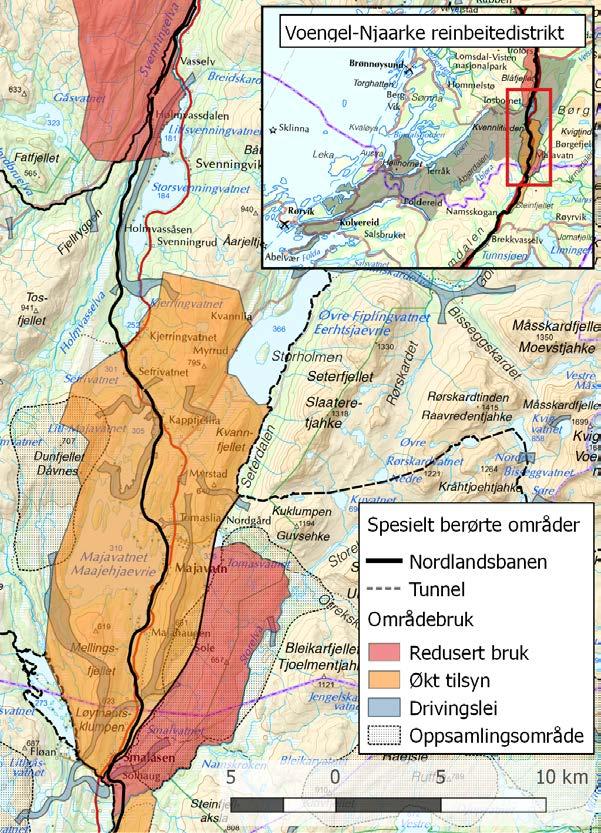 9.1.7 Voengel-Njaarke reinbeitedistrikt Voengel-Njaarke reinbeitedistrikt består av en sommersiida og 3 vintersiidaer som utnytter ulike deler av distriktet.