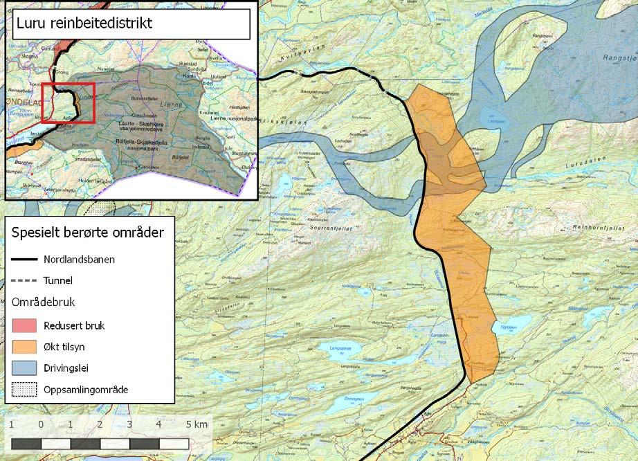 9.1.10 Luru reinbeitedistrikt Luru reinbeitedistrikt har vinterbeiter i øst mot svenskegrensen.