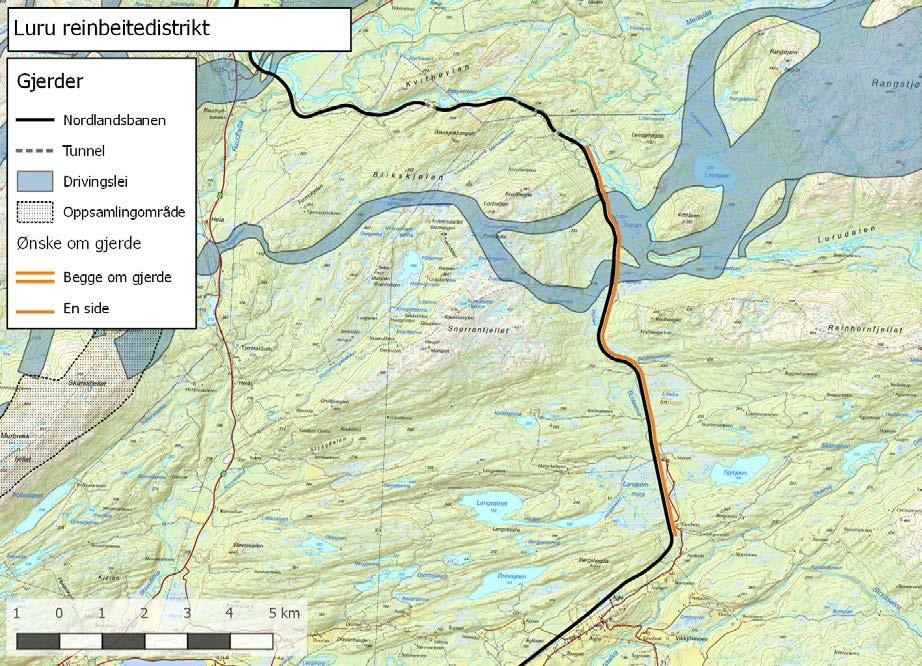 Figur 9.21. Jernbanestrekninger der reineierne ønsker gjerde langs banen.