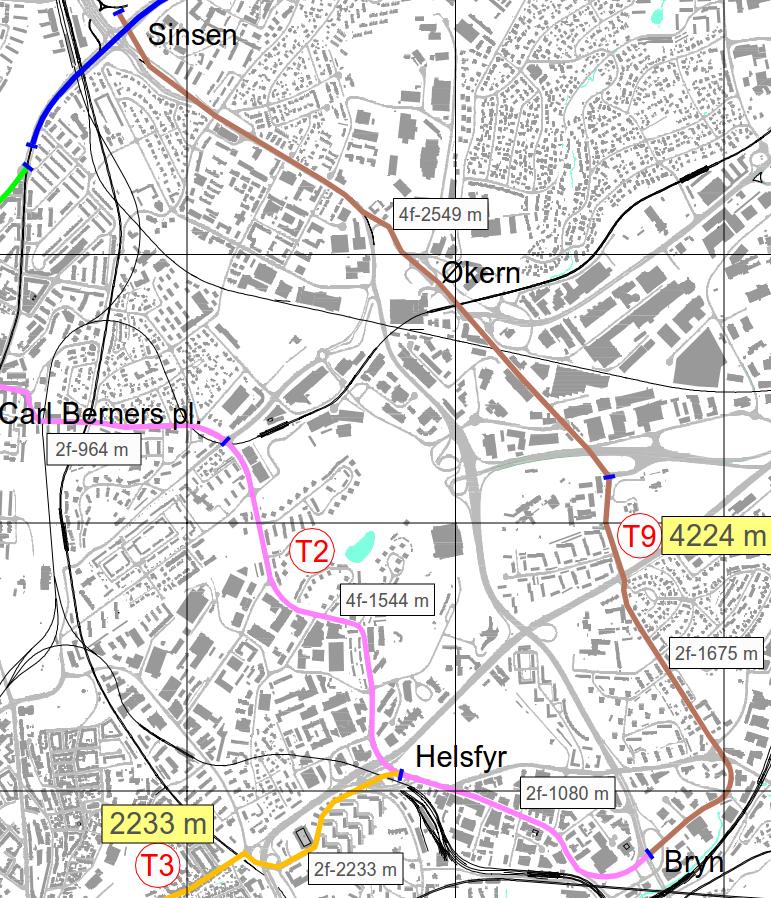 Side 13 T9 ny trasé gjennom Hovinbyen, Sinsen Økern Bryn Det planlegges en stor utbygging av Hovinbyen de nærmeste 10 20 årene.