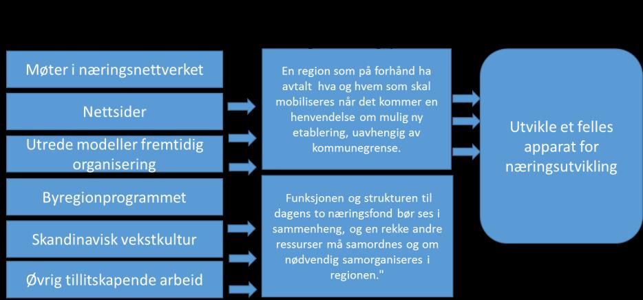 Fra de ni tiltaksområdene som er skissert i søknaden til byregionsprogrammet ble det ved prosjektoppstart i januar 2016 valgt ut følgende fem innsatsområder.