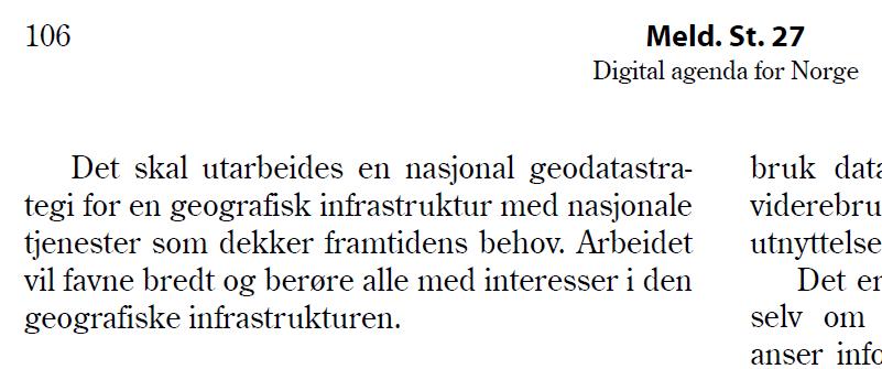 Regjeringen varsler en nasjonal geodatastrategi i