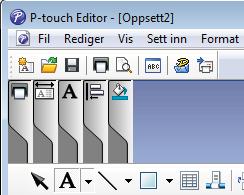 Hvordan bruke P-touch Editor Bruk [Angir tekstfargen for valgt tekst] for å redigere tekstfargen.