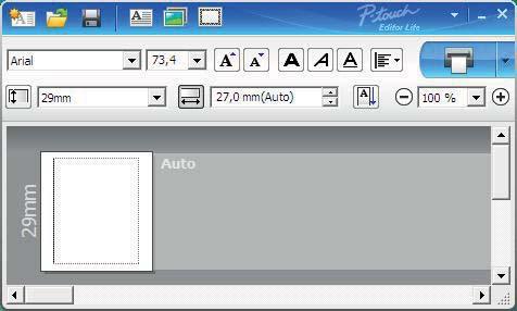 Slik bruker du P-touch Editor Lite (bare Windows ) 3 3 Etikettvisning Skjerm Funksjon Denne etikettvisningen vises når programvaren starter.