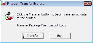 Overføre maler med P-touch Transfer Express (bare Windows ) Overføre Transfer Package-filen (.pdz) til etikettskriveren 10 Brukeren kan overføre overføringspakkefilen (.