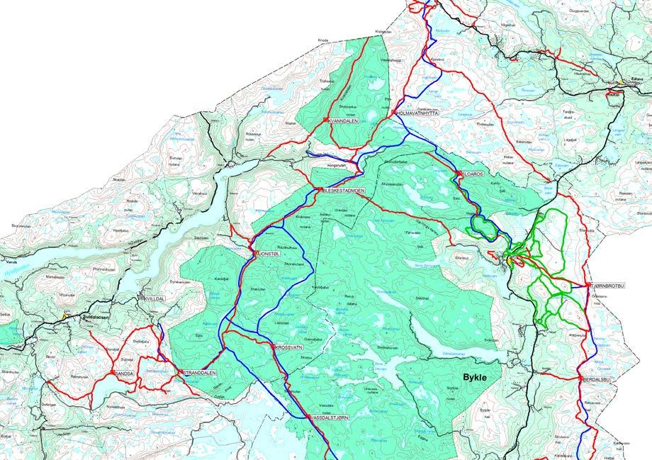 4. til 20.5 Grense for verneområde Merka sommarrute Kvista vinterløype Målestokk: 1: