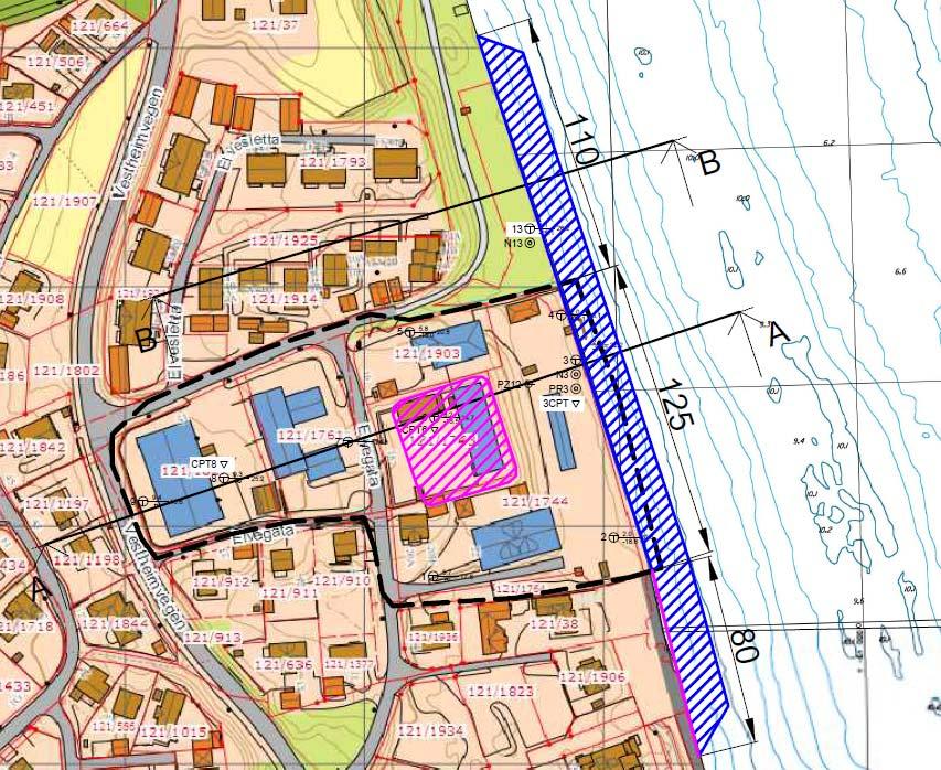 112199n1 Revidert 5.1.217 Side 9 Figur 6. Anbefalte sikringstiltak, utsnitt av tegning -112.