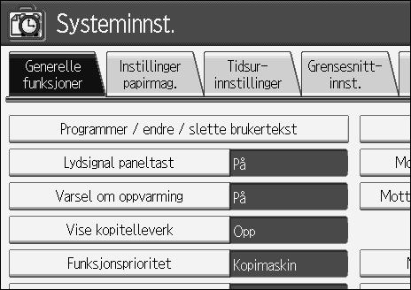 C Trykk på fanen [Instillinger papirmag.].