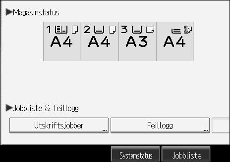 Feilsøking for skriverfunksjonen Kontrollere feilloggen Hvis du ikke kan lagre filer på grunn av utskriftsfeil, må du identifisere feilkilden ved å kontrollere feilloggene på kontrollpanelet.