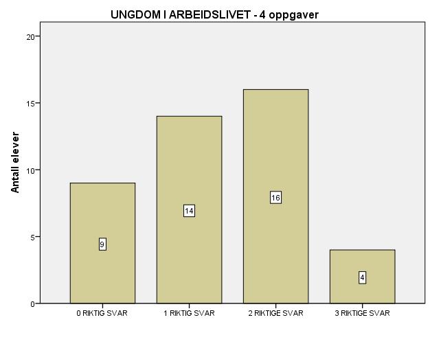 Av de 24 elevene i gruppen er det hele 21 elever, som utgjør 87 %, som ikke oppnådde tilfredsstillende resultater på denne oppgaven.