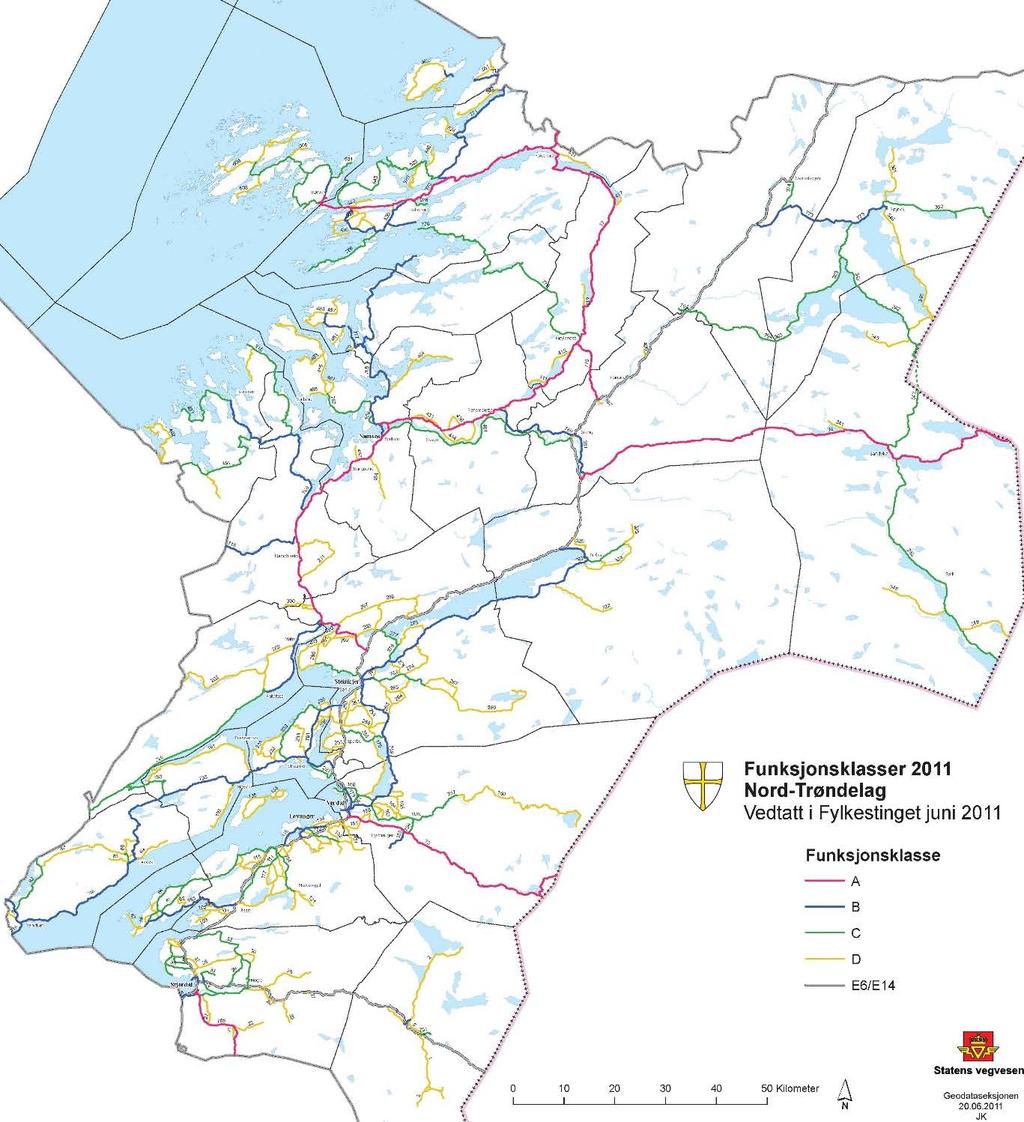 Trøndelag fylkeskommune (TFK) vil få ansvar for 6000 km fylkesveg. Litt over halvparten av dette er veger i Nord-Trøndelag.