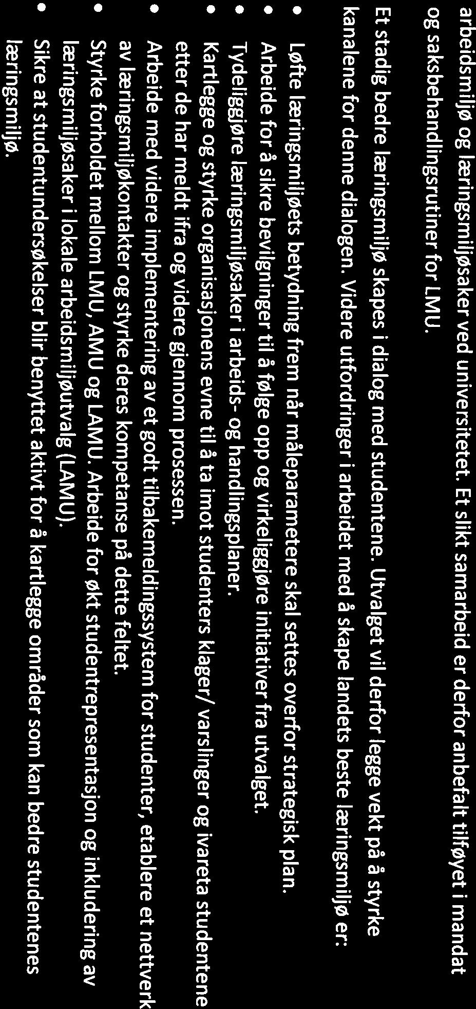 UiO. arbeidsmiljø og læringsmiljøsaker ved universitetet. Et slikt samarbeid er derfor anbefalt tilføyet i mandat og saksbehandlingsrutiner for LMU.