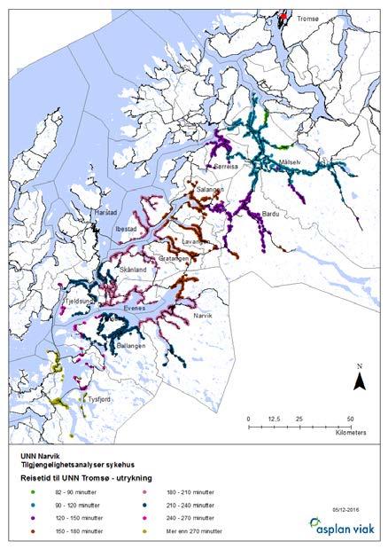 til UNN Narvik, Harstad og Tromsø etter