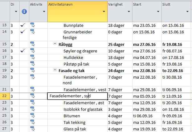 11.3 Redigere felt Bruk av mus: Klikk på celle og deretter venstre klikk på