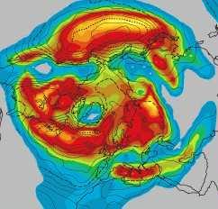 Områder med ekstratropiske lavtrykk Hovedregionen for lavtryksaktiviteten på nordlige