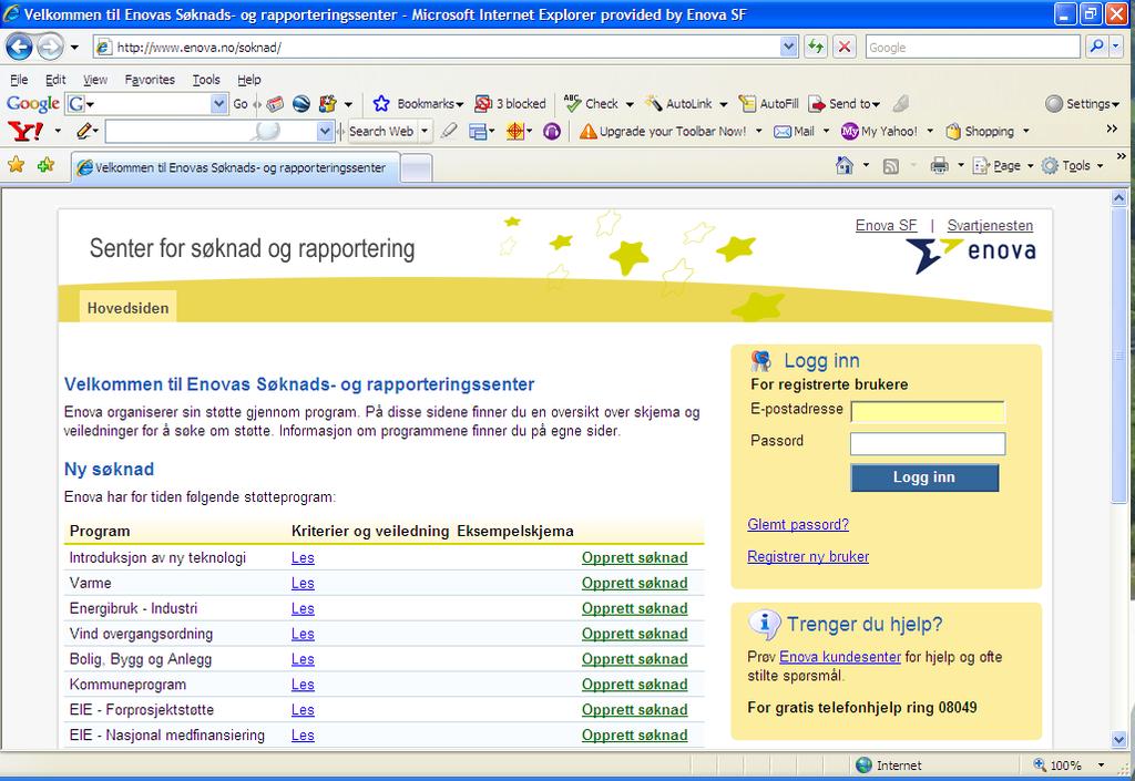Søknadssenteret på enova.