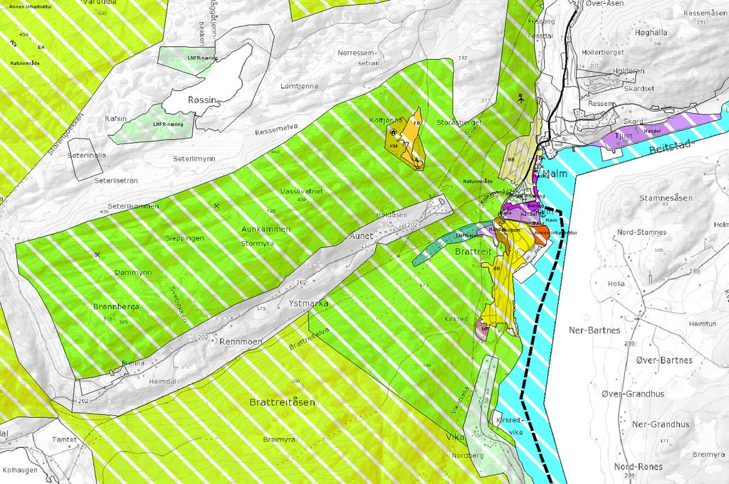 De regionale arealsonene grupperes i følgende hovedkategorier: Bebyggelse og anlegg Samferdselsanlegg/teknisk infrastruktur Grønnstruktur Forsvaret Landbruks, natur og friluftsformål, samt reindrift