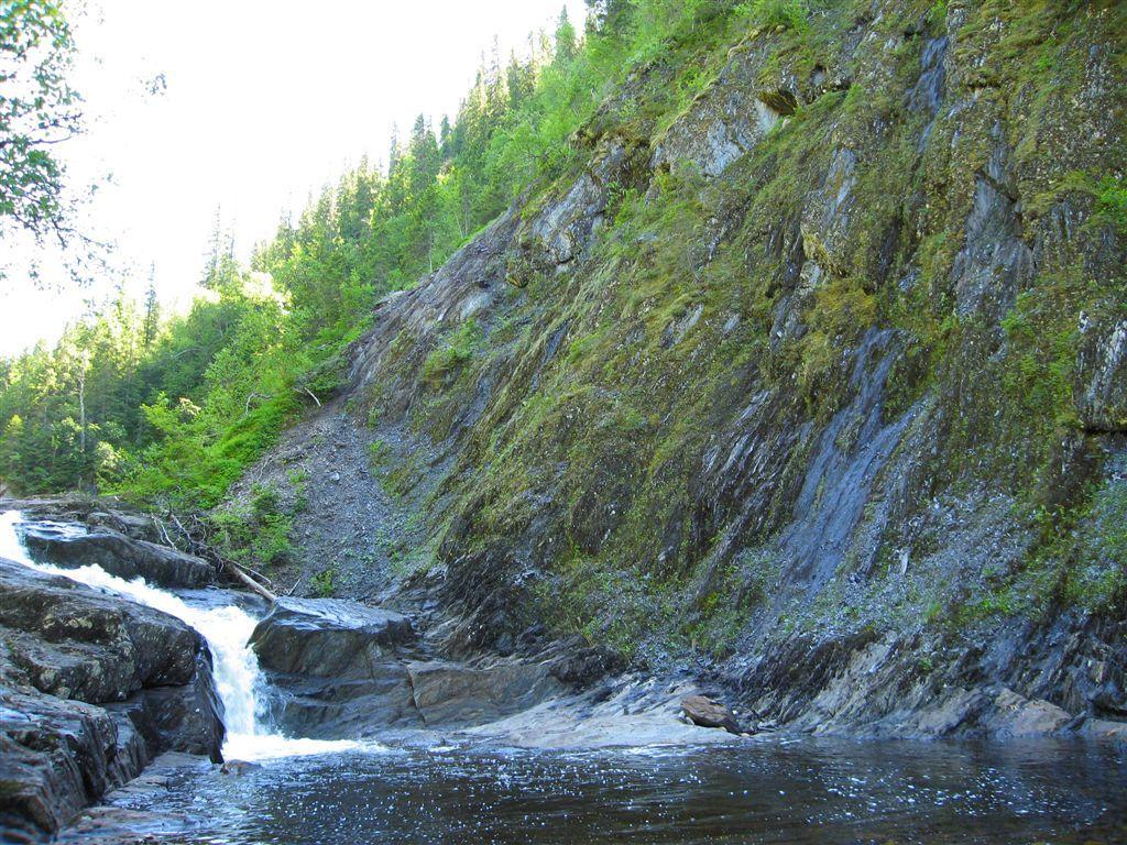 Fossesprøytsoner med fosserøykskog og fosseberg Raviner Kalkskog og