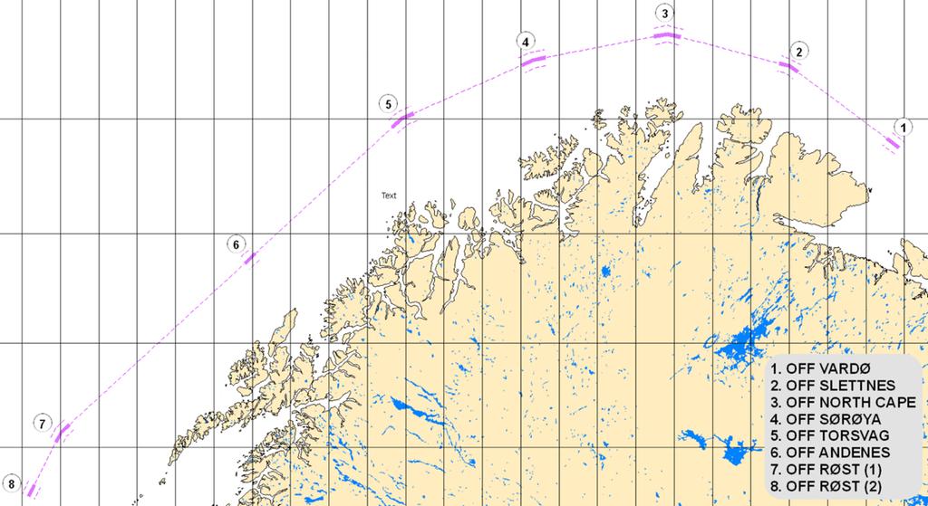 Lengre avstand til land vil gi bedre responstid ved en uønsket hendelse. Internasjonal skipstrafikk som fører farlig og/eller forurensende last skal følge trafikkseparasjonssystemer (TSS), se figur 6.